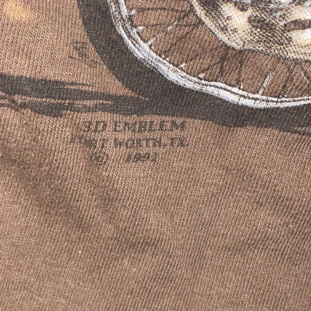 Vintage 90s 1991 3D Emblem Harley Davidson Motorcycle T-shirt Size Medium - Picture 9 of 9